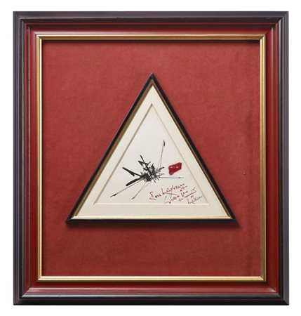 Georges Mathieu "Senza titolo" 
tecnica mista e collage su carta
cm 18,5x21
Firm