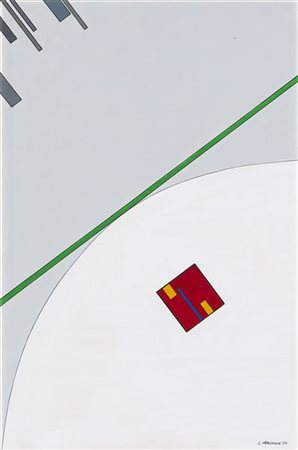 Luigi Veronesi "14 variazioni sulla tangente n. 10" 1976
acrilico su cartoncino