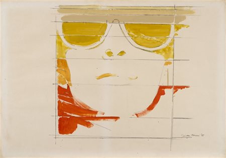 Giosetta Fioroni "Senza titolo" 1966
tecnica mista su carta
cm 68x99
Firmata e d