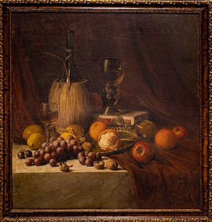 Cerchia di Johann Wilhelm Preyer (Rheydt 1803 - Düsseldorf 1889), Natura morta