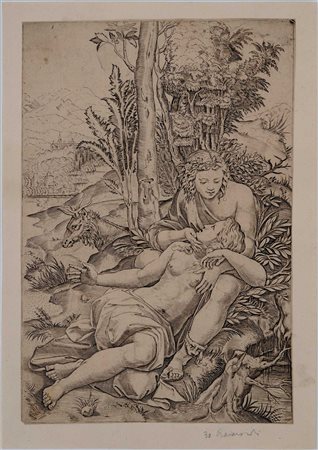 Marcantonio Raimondi (Molinella 1480 - Bologna 1534), Venere e Adone