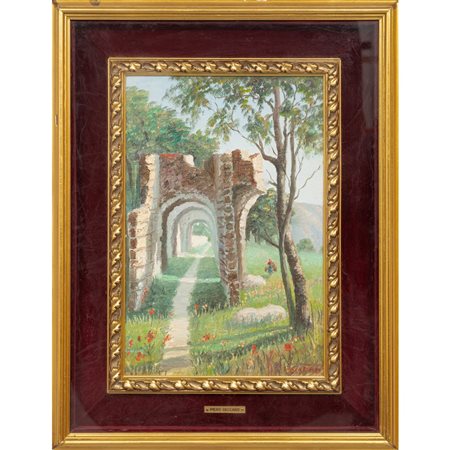 PIETRO VACCARO, Olio su tela applicato su cartoncino