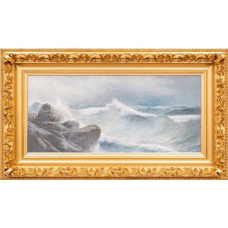 HENRY A. DUESSEL 
Paesaggio costiero, Olio su tela
