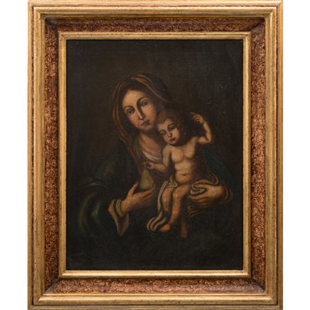 SCUOLA SICILIANA FINE DEL XVIII SECOLO, Madonna con bambino