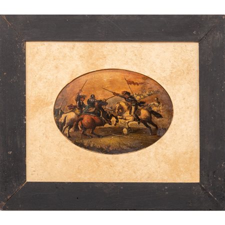 SCUOLA FRANCESE DEL XIX SECOLO, Due oli su rame