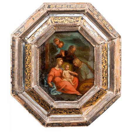 SCUOLA NAPOLETANA DEL XVIII SECOLO, Pittura su vetro