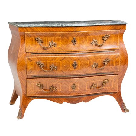 CASSETTONE stile Luigi XV a tre cassetti in legno di ebano