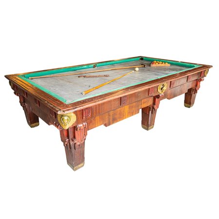 BILIARDO in legno di mogano