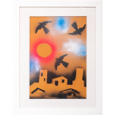 GIOSETTA FIORONI, Tecnica mista su carta