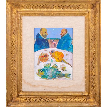 ANTONIO POSSENTI 
Due Marinai
Olio su cartone telato