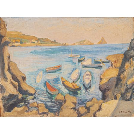 CARMELO COMES 
Paesaggio marino, Olio su tela