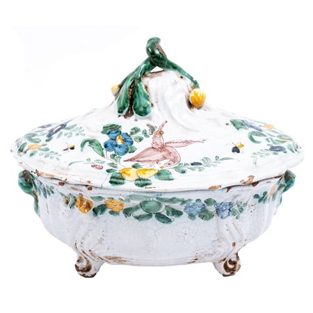 ZUPPIERA in ceramica smaltata e decorata