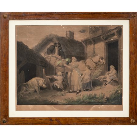 STAMPA ACQUARELLATA 
Soir retour au marchè