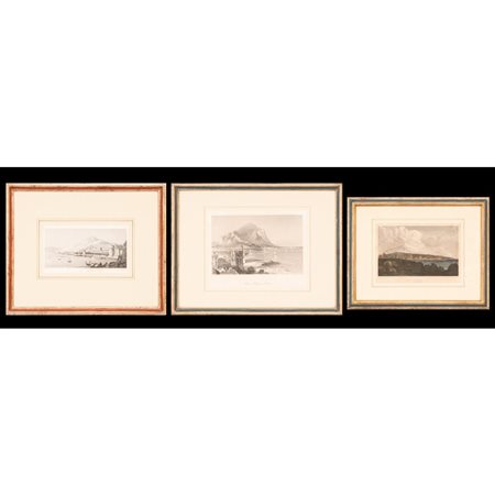 TRE STAMPE 
Monte Pellegrino - veduta di Catania - la marina