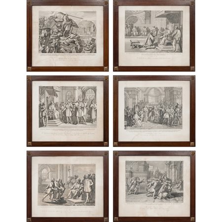 SEI STAMPE raffiguranti "Scene Storiche