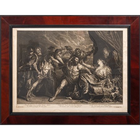 INCISORE DEL XVIII SECOLO, Sansone e Dalila,  Incisione