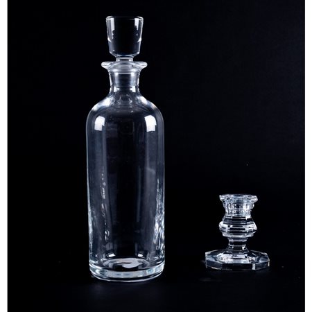 BACCARAT, Bottiglia e monocera in cristallo