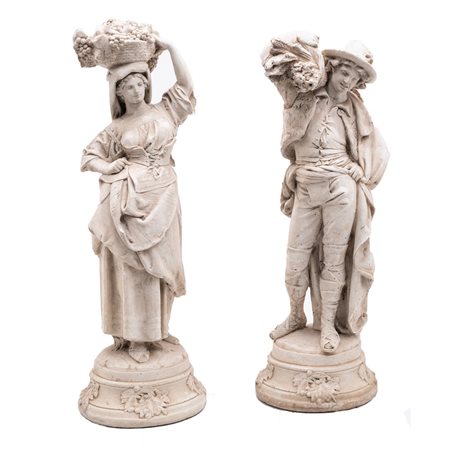 COPPIA DI SCULTURE in graniglia