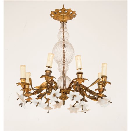 LAMPADARIO in bronzo dorato