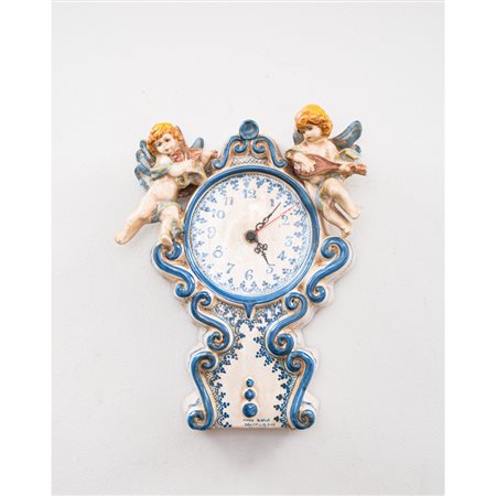 OROLOGIO in ceramica smaltata e decorata