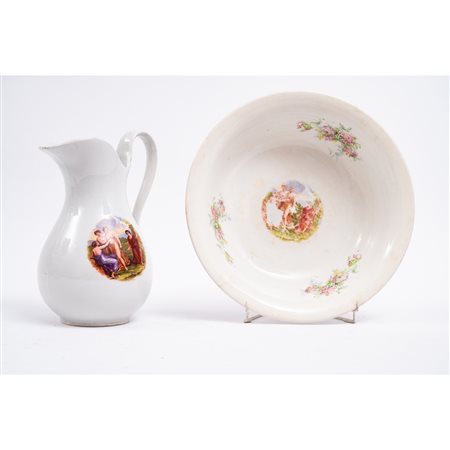 CERAMICA FLORIO, Brocca con bacile