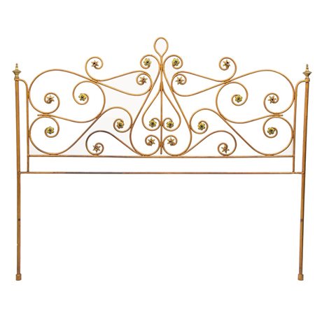 SPALLIERA da letto matrimoniale in ferro dorato