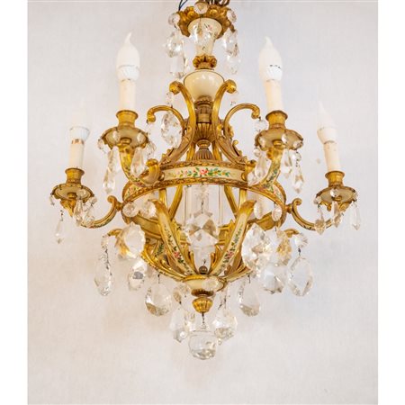 LAMPADARIO in metallo dorato