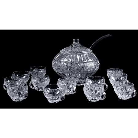 PONCHERA E 12 TAZZE in cristallo