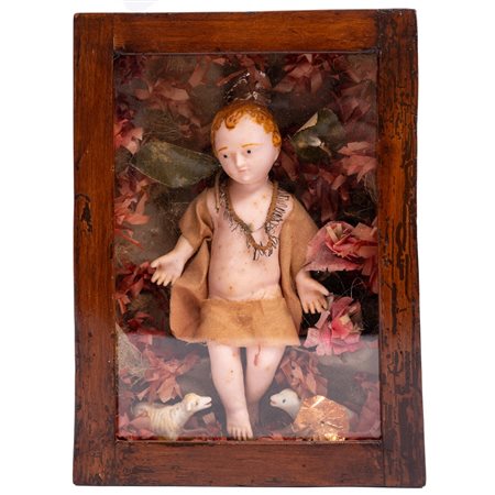 MANIFATTURA SICILIANA DEL XIX SECOLO, Bambinello in cera