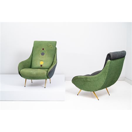 PRODUZIONE ITALIANA 1950 ca. Coppia di poltrone