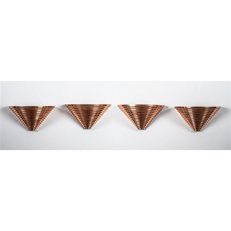 PRODUZIONE ITALIANA 1980 ca. Quattro lampade da parete