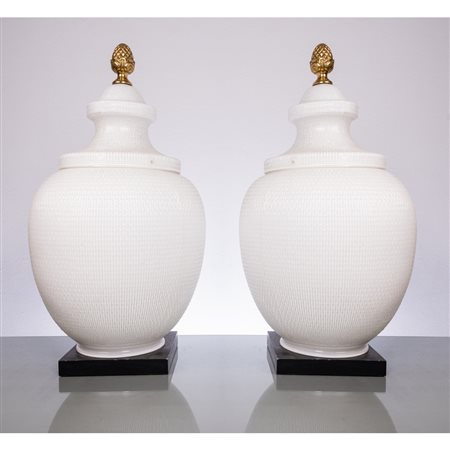 MAESTRI MURANESI, Coppia di lampade da tavolo