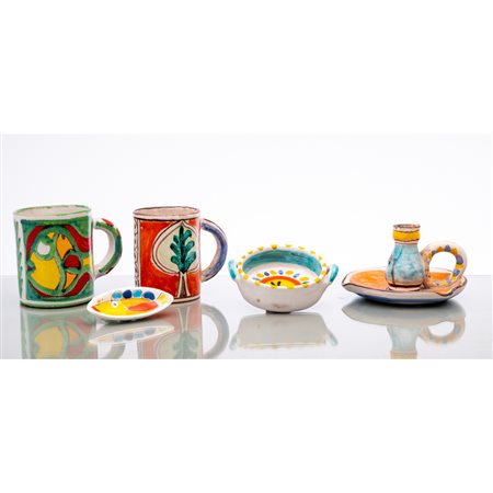 GIOVANNI DE SIMONE, Cinque oggetti in ceramica