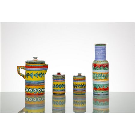 GIOVANNI DE SIMONE, Vaso, brocca e due zuccheriere
