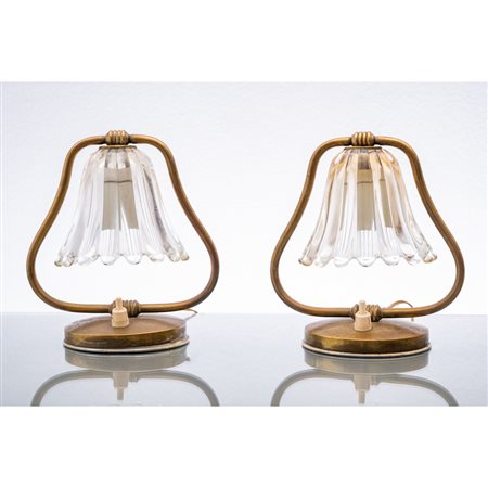 ERCOLE BAROVIER (Attr.le), Coppia di lampade