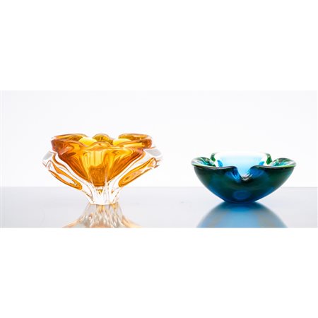 MAESTRI MURANESI, Due posacenere in vetro sommerso