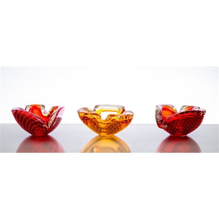 MAESTRI MURANESI, Tre posacenere in vetro