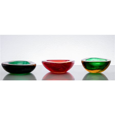 SEGUSO VETRI D'ARTE (Attr.le), Tre posacenere in vetro