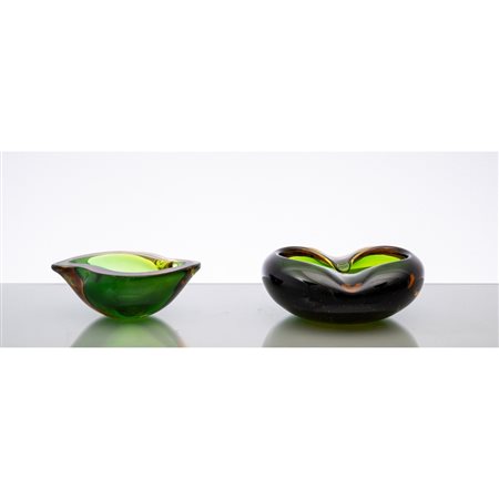 MAESTRI MURANESI, Due posacenere in vetro