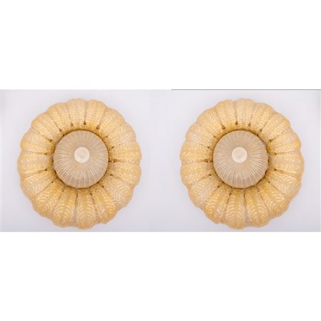 BAROVIER E TOSO (Attr.le), Coppia di lampade da soffitto
