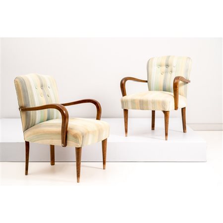 PRODUZIONE ITALIANA 1950 ca. Coppia di poltrone