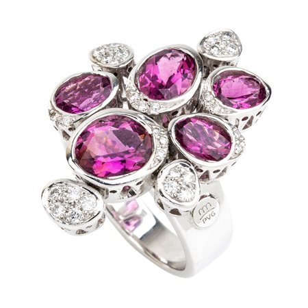 Anello in oro diamanti e tormaline - manifattura PONTE VECCHIO GIOIELLI, collezione SASSI 