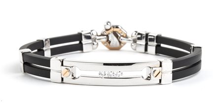 Bracciale in oro caucciù e diamanti - manifattura BARAKA' 