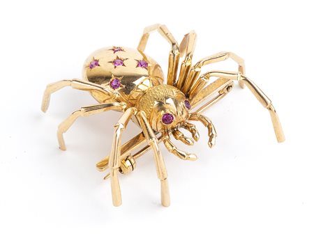 Spilla in oro e rubini - anni '50, orafo GUIDO VARONA