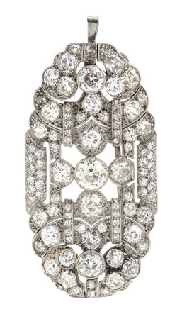 Pendente-spilla in oro e diamanti - anni '30     