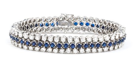 Bracciale in oro con diamanti e zaffiri 