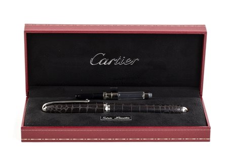 CARTIER Louis Dandy Crocodile: penna stilografica edizione limitata, pennino in oro 18k