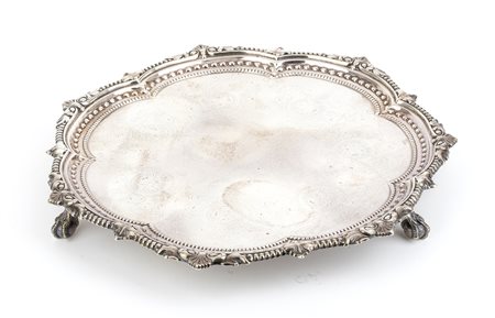 Salver inglese in argento 925/1000 - Sheffield 1899, argentieri MARTIN HALL e Co.