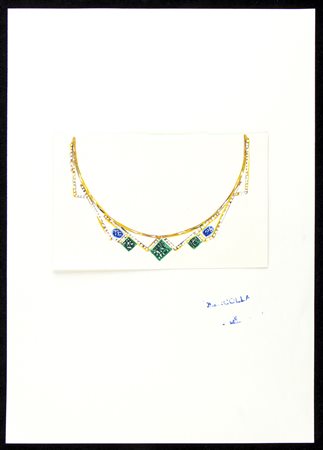 Progetto per collana - anni '60, GIULIO ZANCOLLA  disegnatore ed orafo per BULGARI dal 1933 al 1940