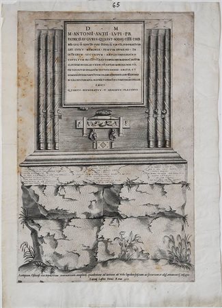 ANTONIO LAFRERY (1512-1577): Sepolcro marmoreo di Antonio Anzio Lupo sulla via Ostiense